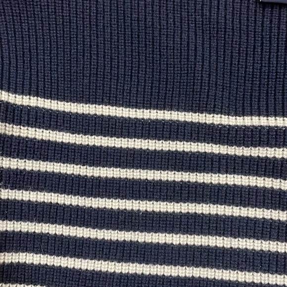 GAP Stripe Boatneck Navy Knit Sweater - Picture 3 of 5